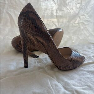 Nicholas Kirkwood Brown Snakeskin Heels